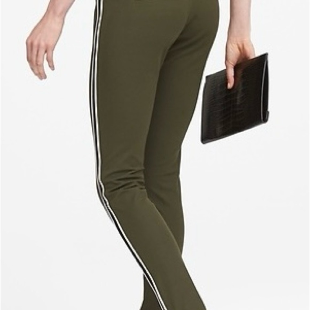 Banana Republic 0 Olive Green Women's Pants with Side Stripes